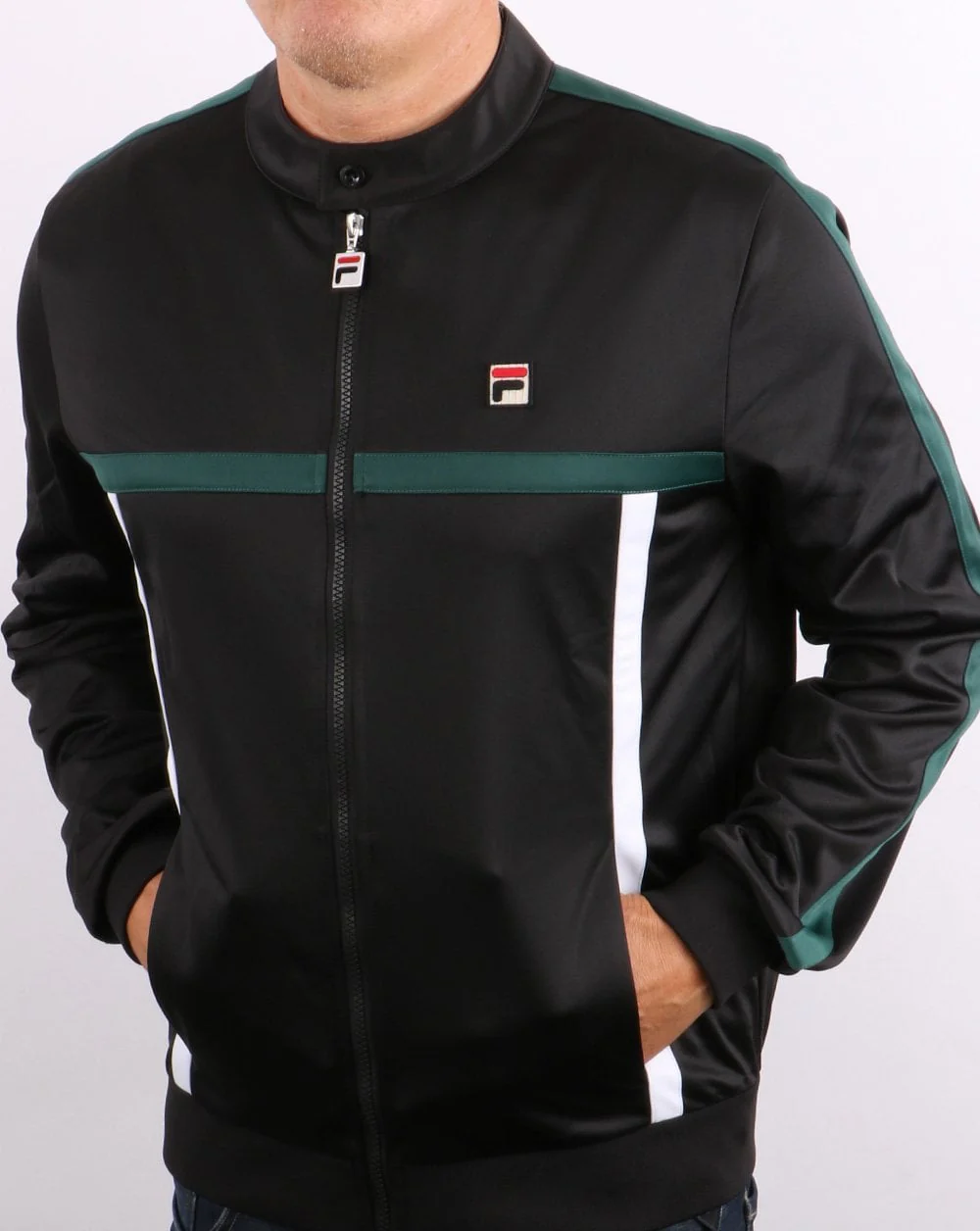 Fila Vintage Runner Track Top Black/Green - Image 4