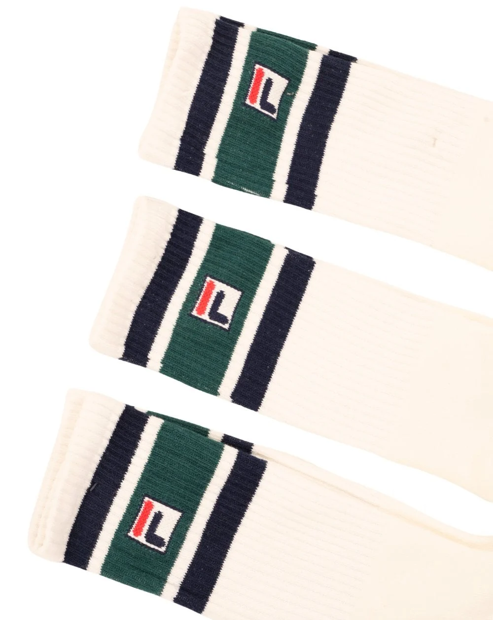 Fila Vintage Russell Crew Socks 3 Pack Gardenia - Image 2