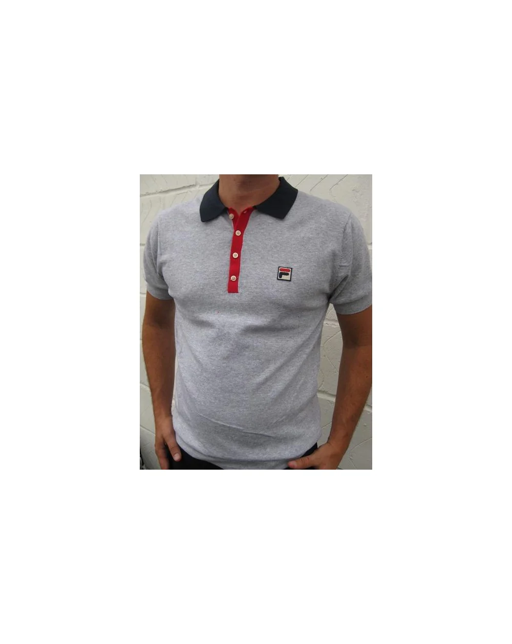 Fila Vintage Santiago Sanah Polo Shirt Grey