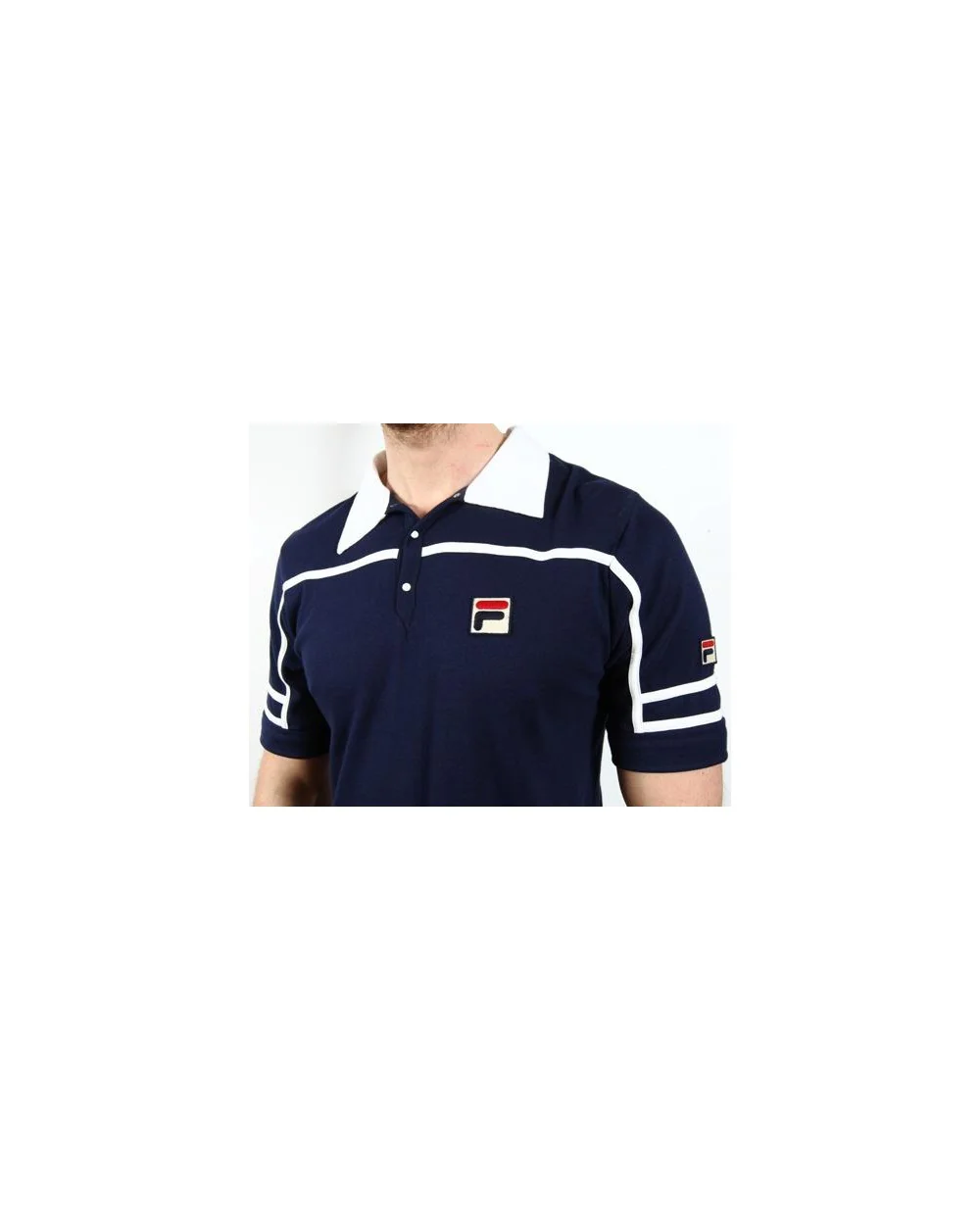 Fila Vintage Sertorio Polo Shirt Navy/white - Image 2