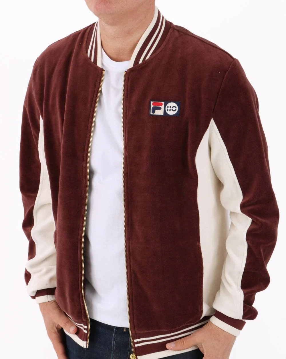 Fila Vintage Settanta 110 Velour Track Top Choc - Image 4