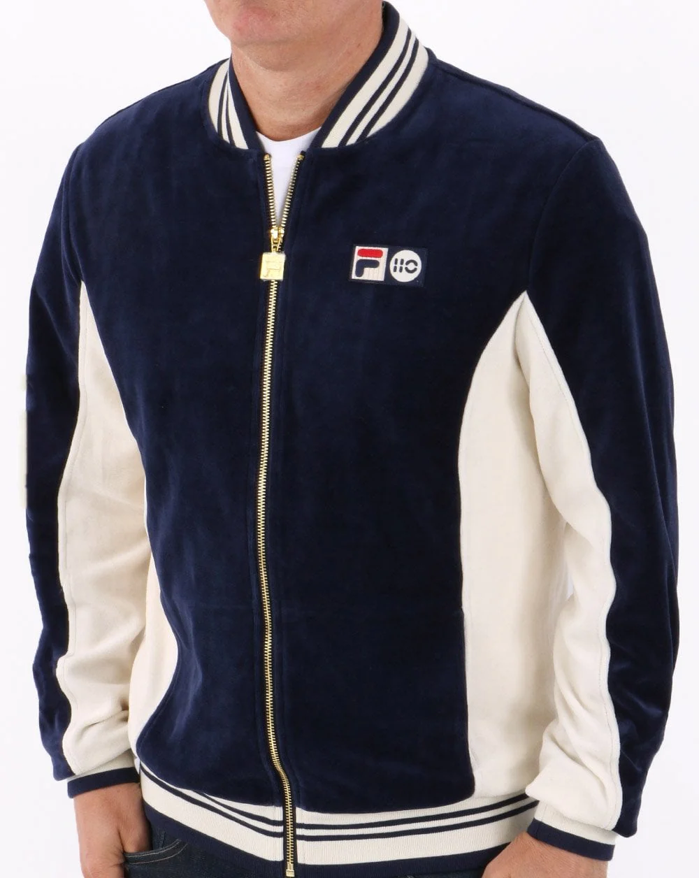 Fila Vintage Settanta 110 Velour Track Top Navy - Image 3