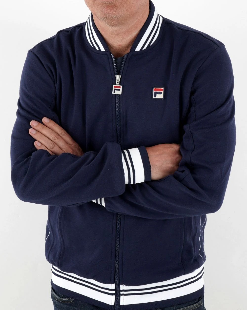 Fila Vintage Settanta 2 Track Top Navy/White - Image 2