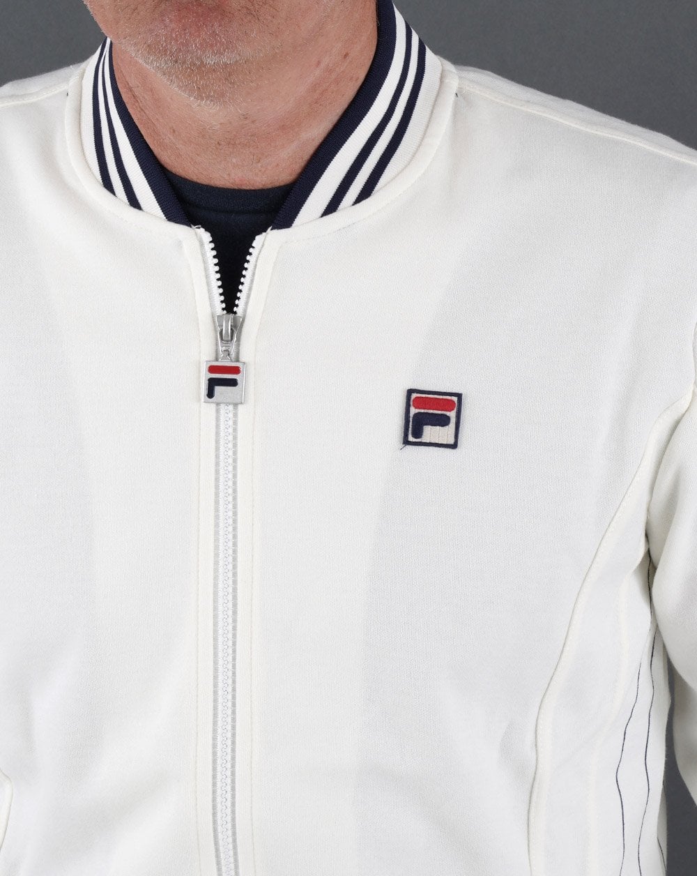 Fila Vintage Settanta 2 Track Top Off White/Navy - Image 2
