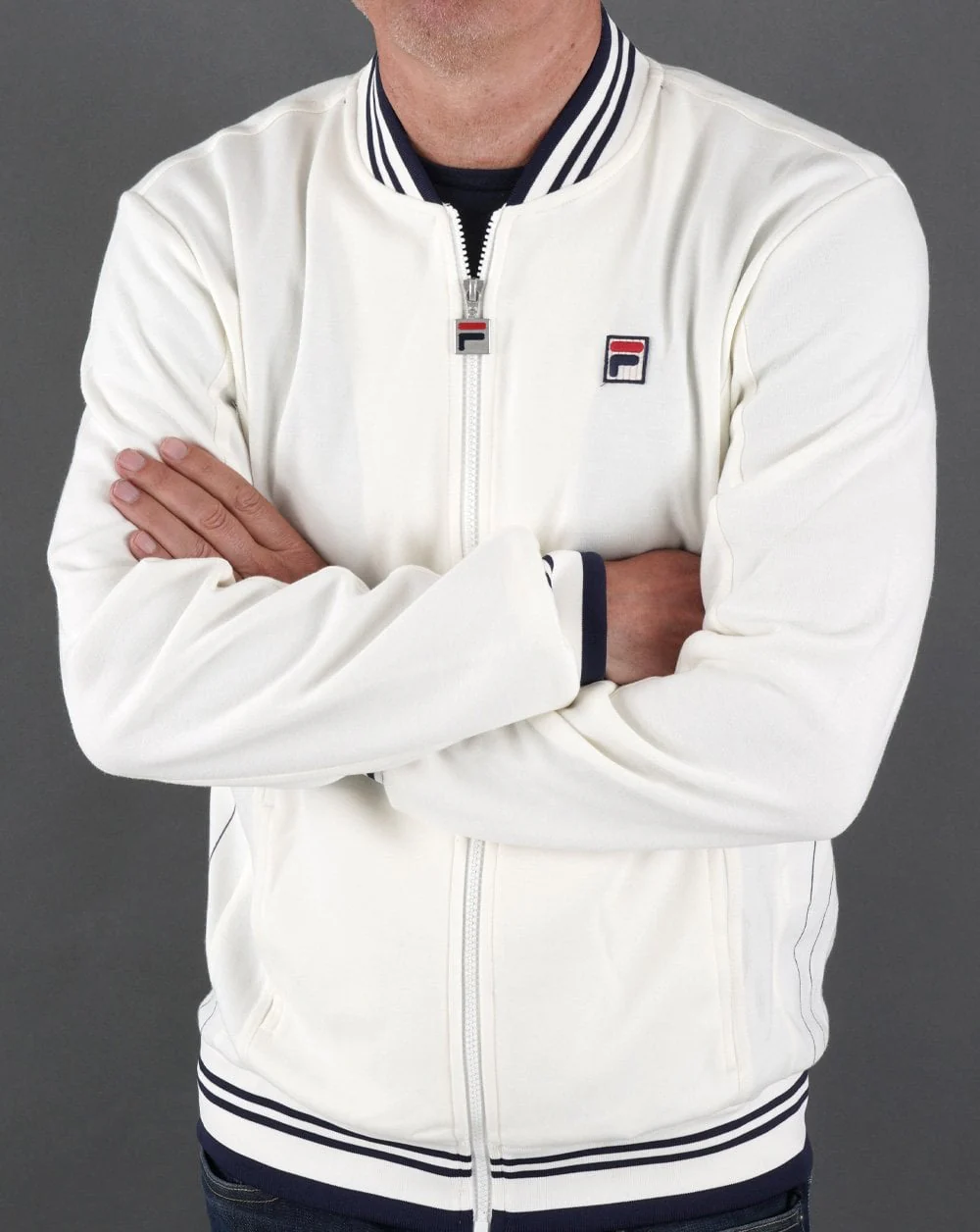 Fila Vintage Settanta 2 Track Top Off White/Navy - Image 3