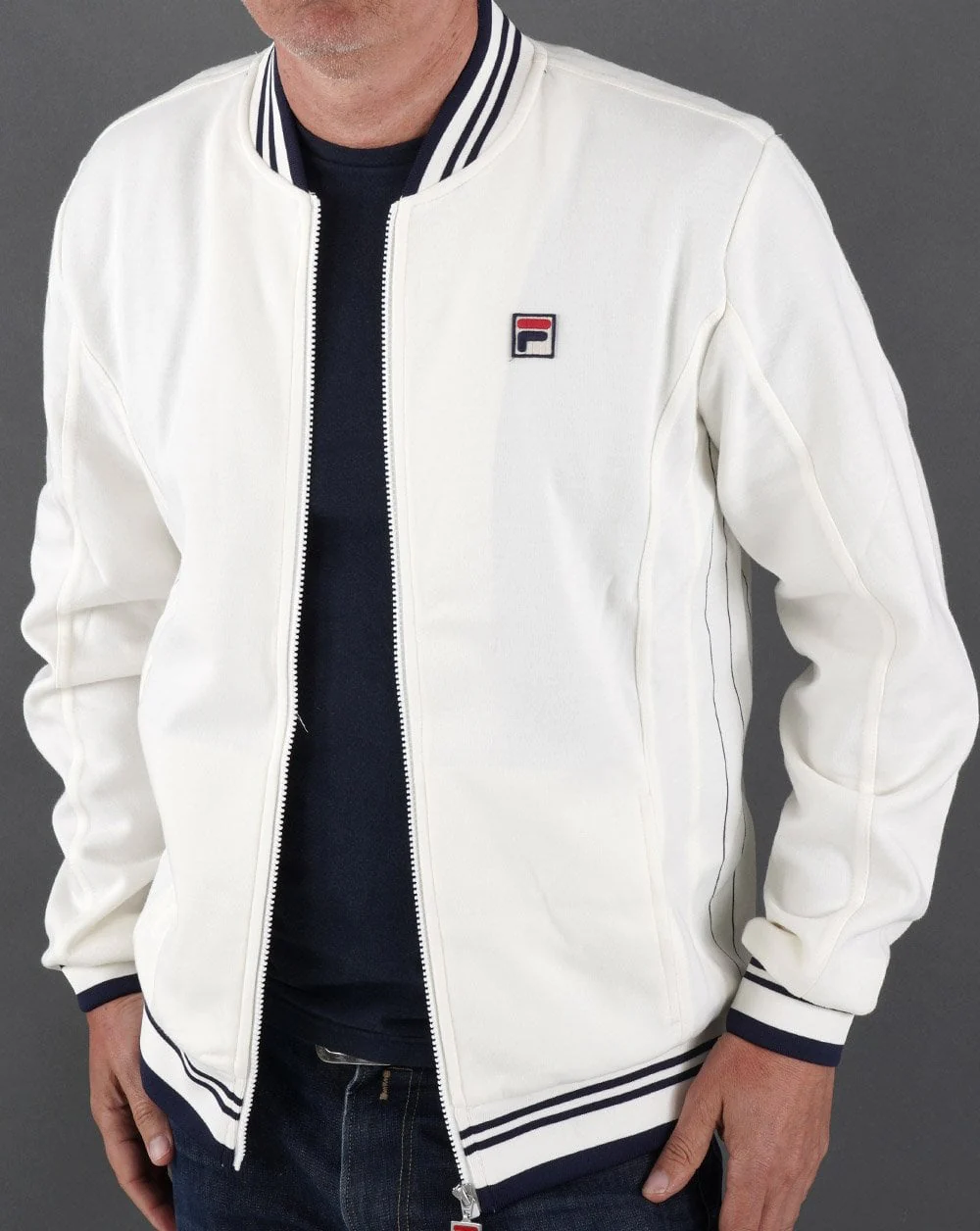 Fila Vintage Settanta 2 Track Top Off White/Navy - Image 4