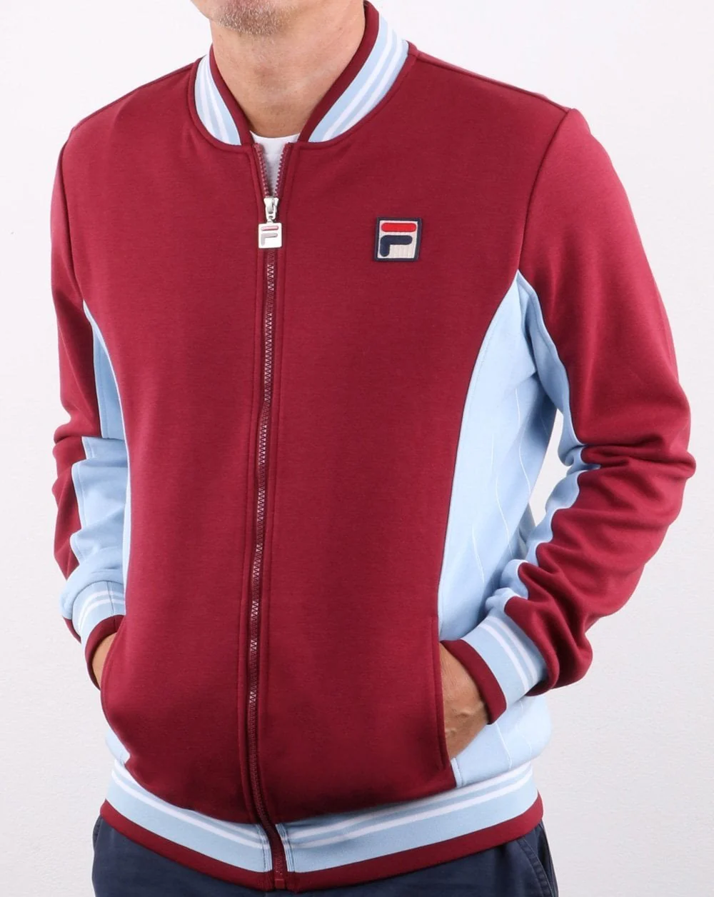 Fila Vintage Settanta Track Top Exclusive Pro Badge Claret/Blue - Image 2