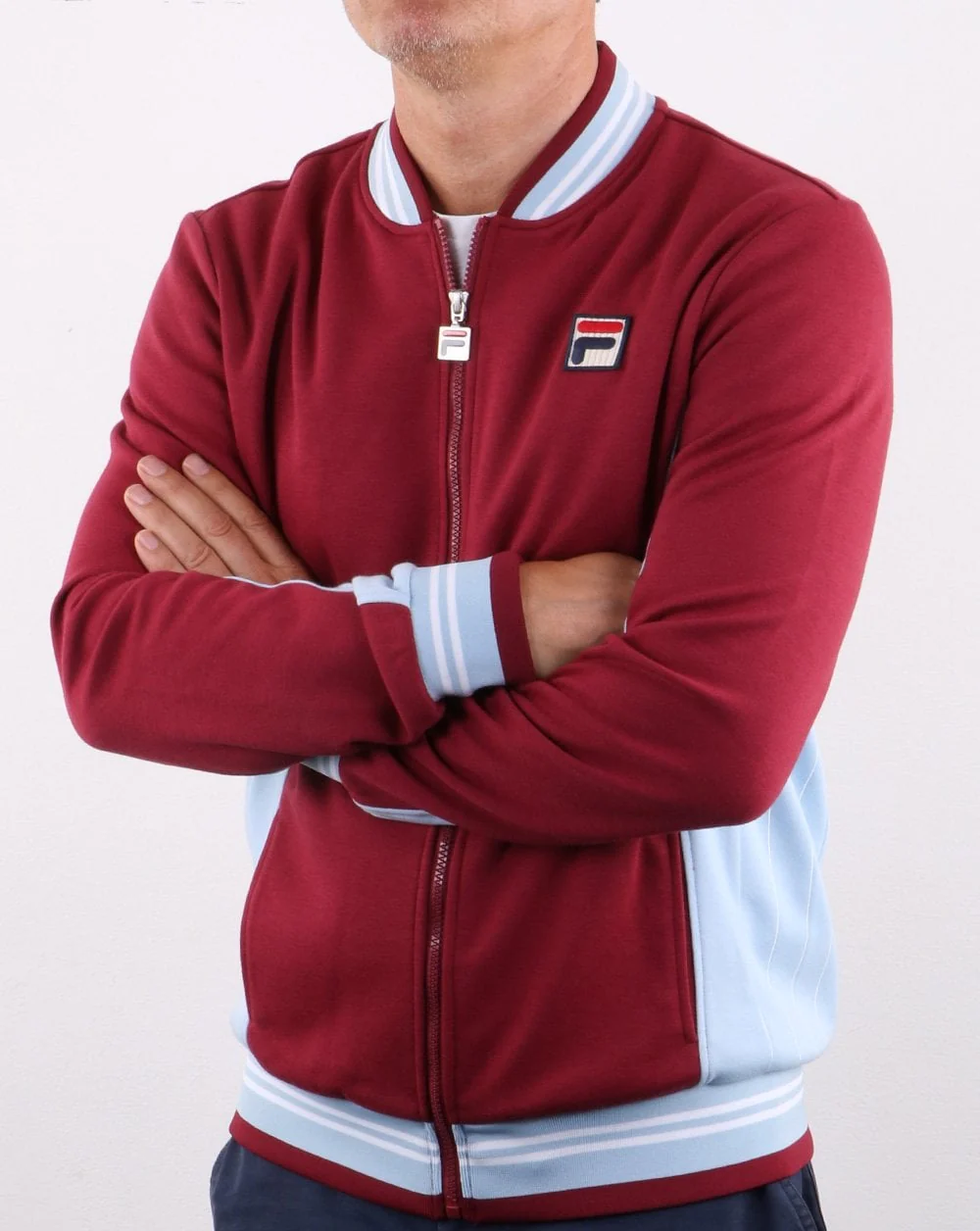 Fila Vintage Settanta Track Top Exclusive Pro Badge Claret/Blue - Image 3