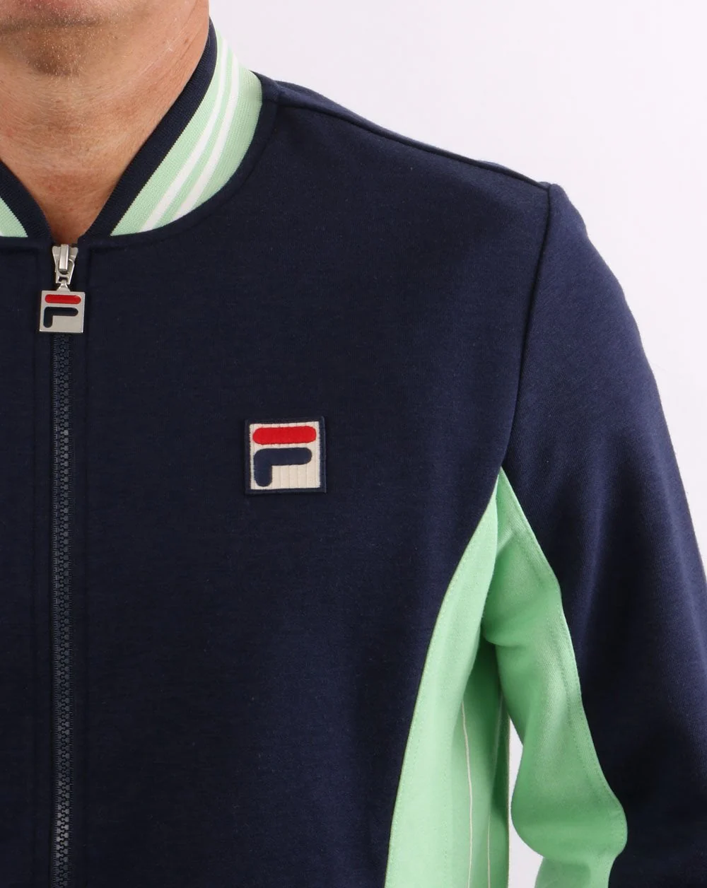 Fila Vintage Settanta Track Top Pro Badge Navy - Mint - Image 2
