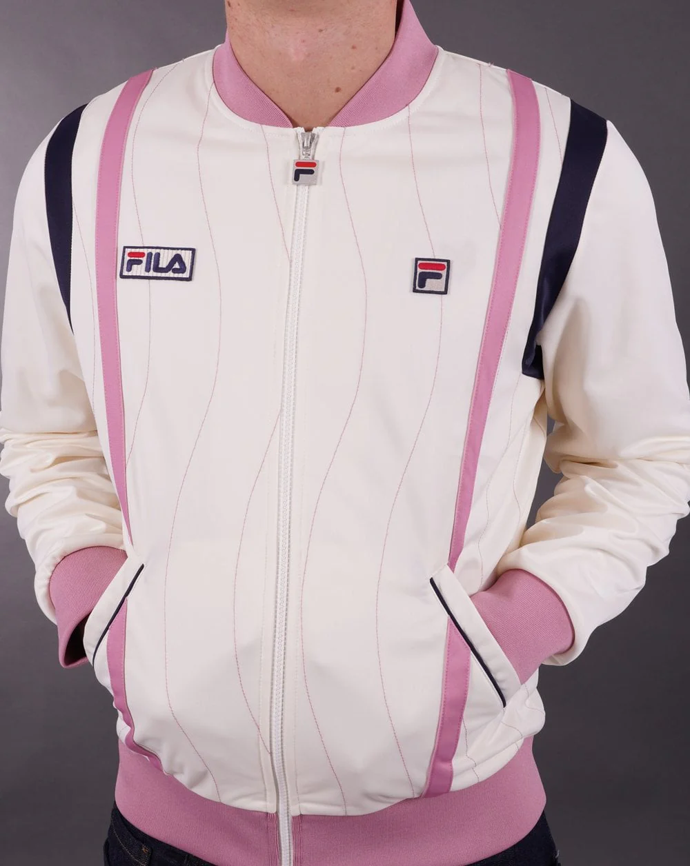 Fila Vintage Settanta Wave Mk4 Track Top Off White - Image 3
