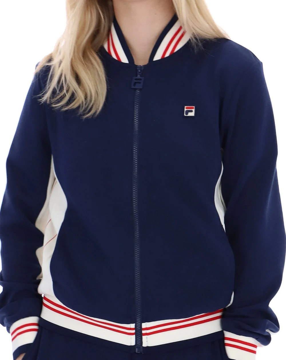 Fila Vintage Silvana Track Top Navy/Gardenia/Red - Image 3