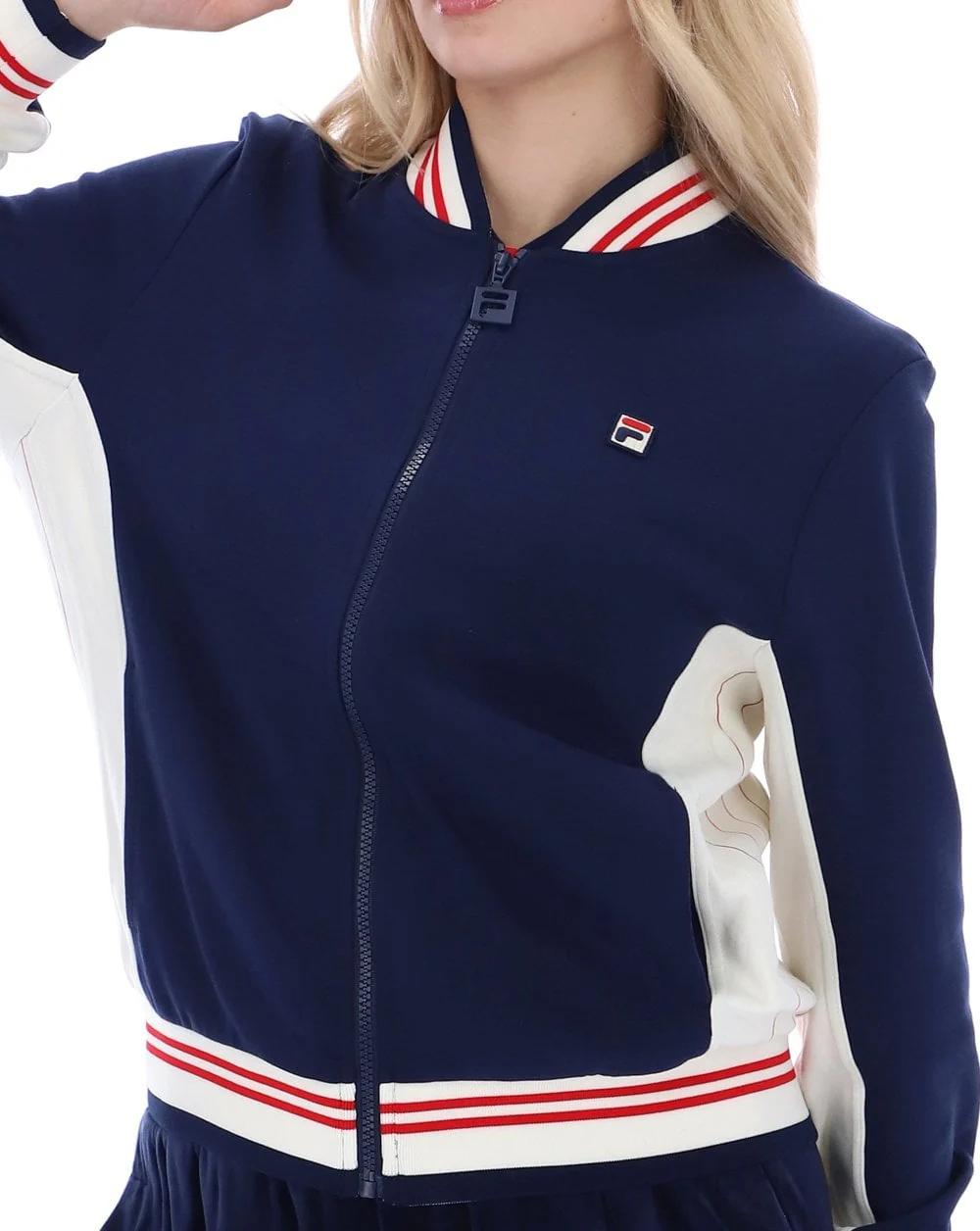 Fila Vintage Silvana Track Top Navy/Gardenia/Red - Image 4