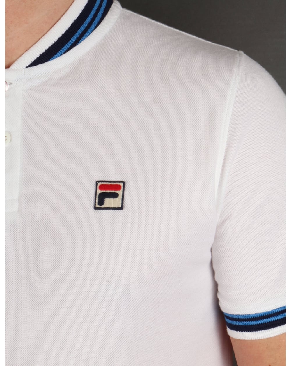 Fila Vintage Skippa Polo T-Shirt White - Image 3