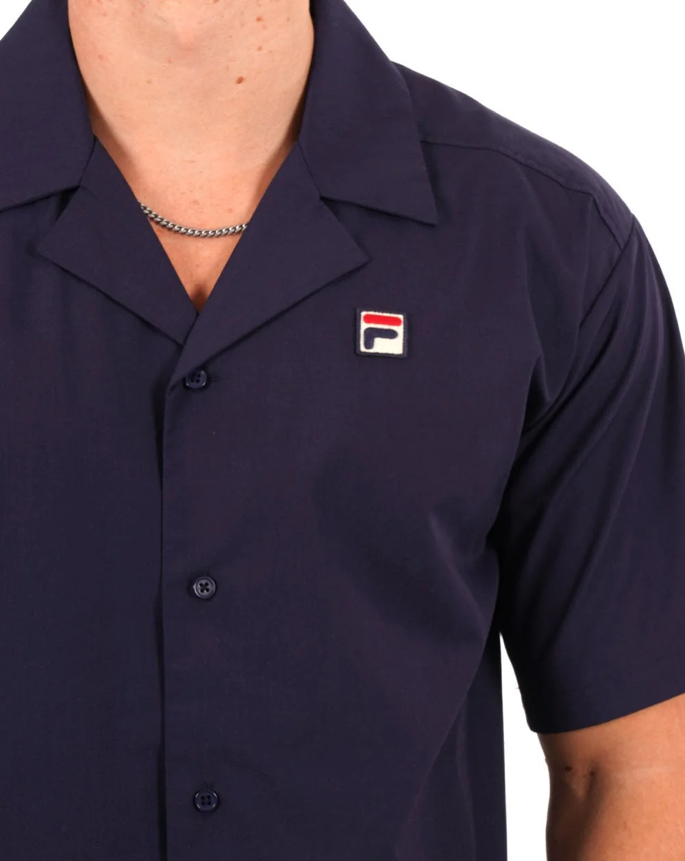 Fila Vintage Soren Short Sleeve Shirt Navy - Image 2