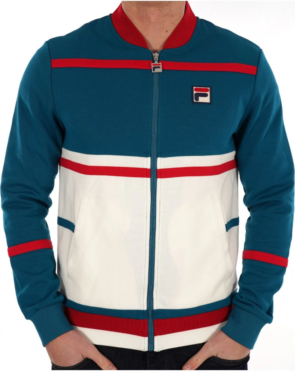Fila Vintage Stefan Track Top Deep Lagoon / Red / Gardenia