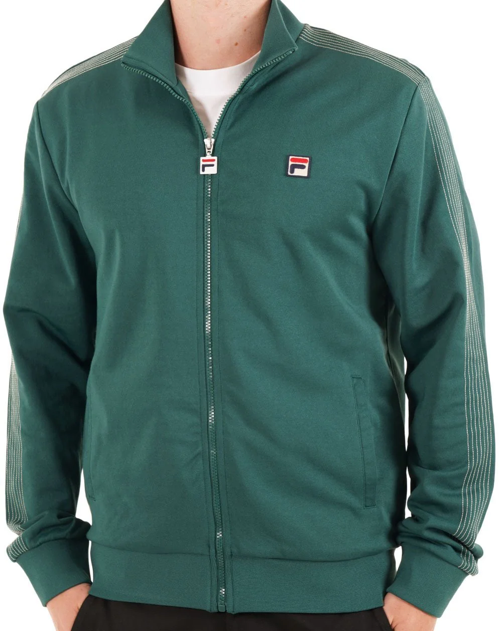 Fila Vintage Stitch Detail Track Top Deep Green - Image 2