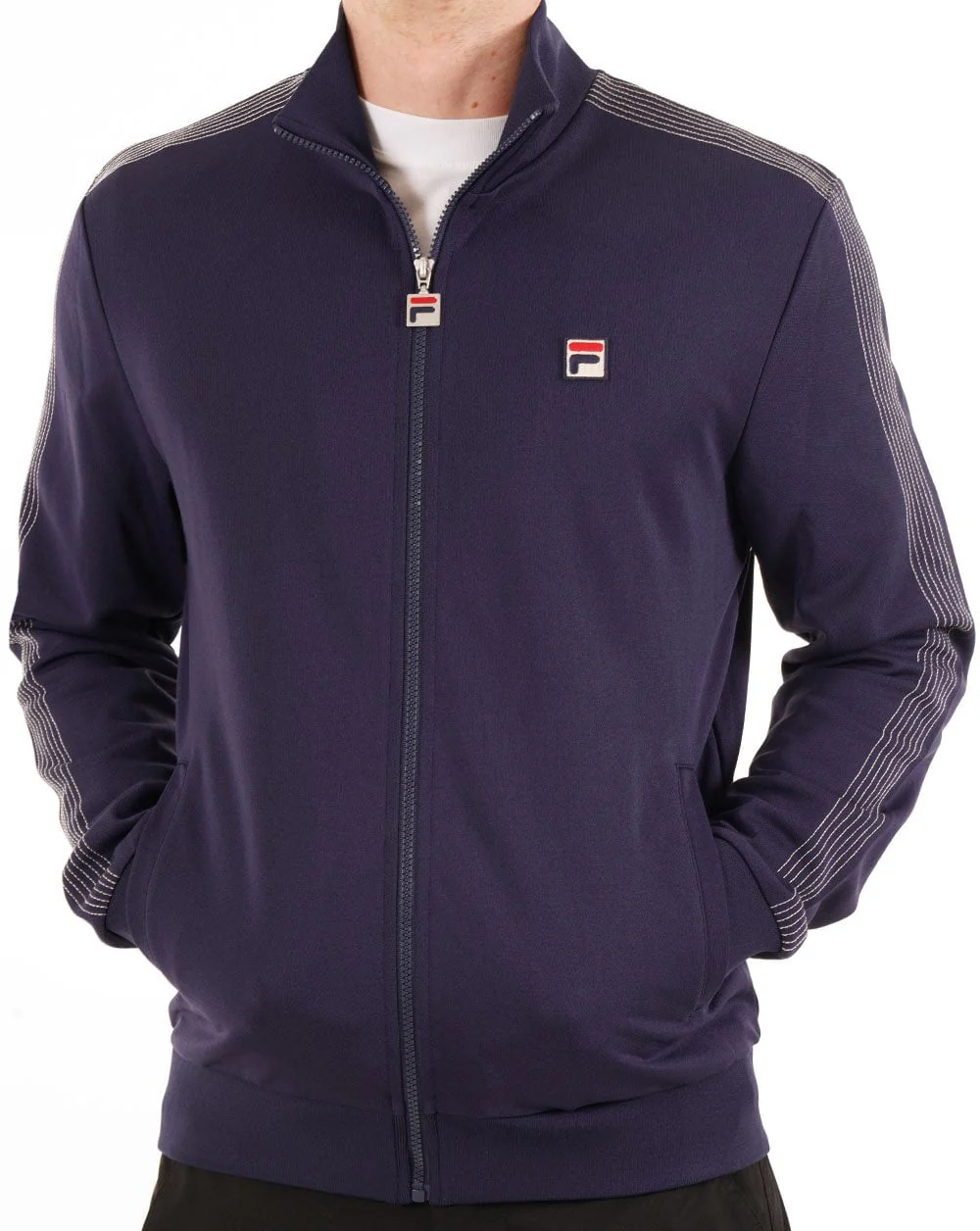 Fila Vintage Stitch Detail Track Top Navy - Image 3