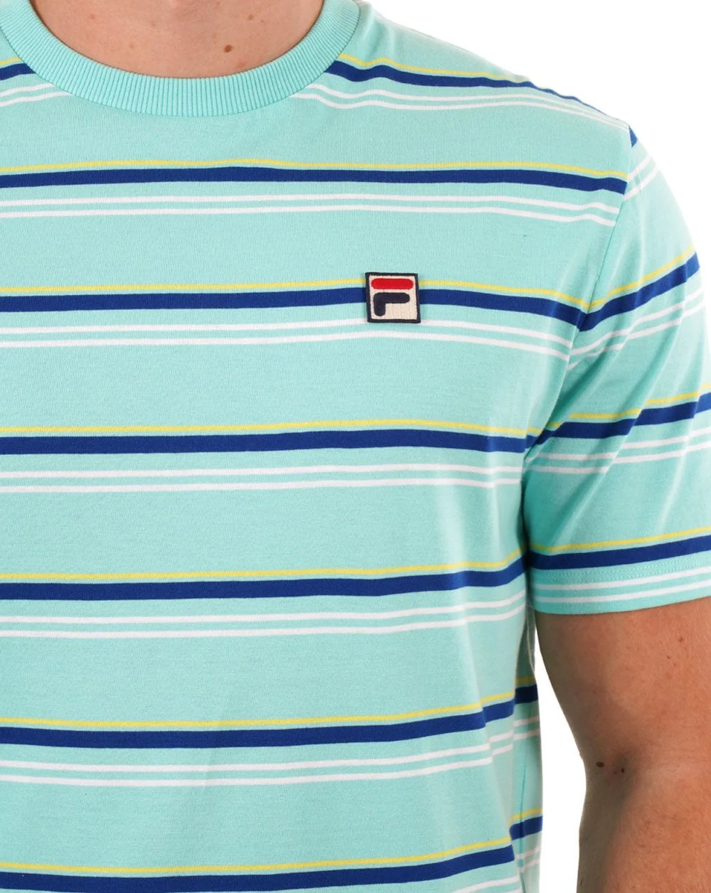 Fila Vintage Striped T Shirt Aruba Blue - Image 2