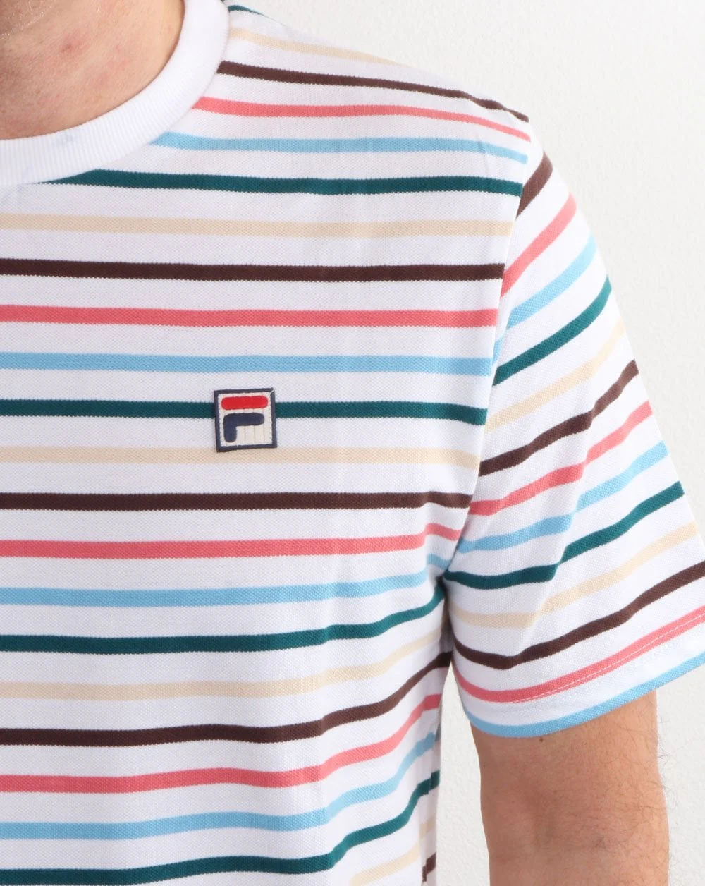 Fila Vintage Striped T Shirt White/multi - Image 2