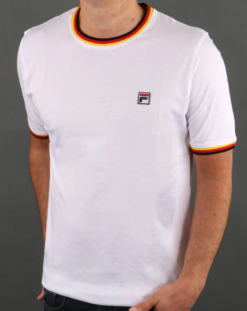 Fila Vintage T Shirt White - Red Yellow - Image 2