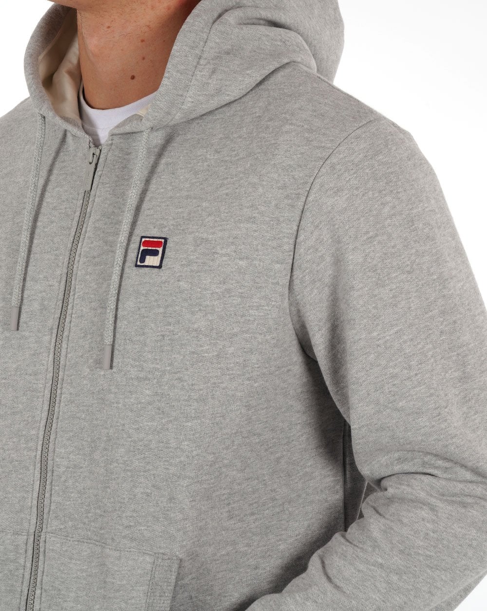 Fila Vintage Tenconi Hoodie Grey Marl - Image 2