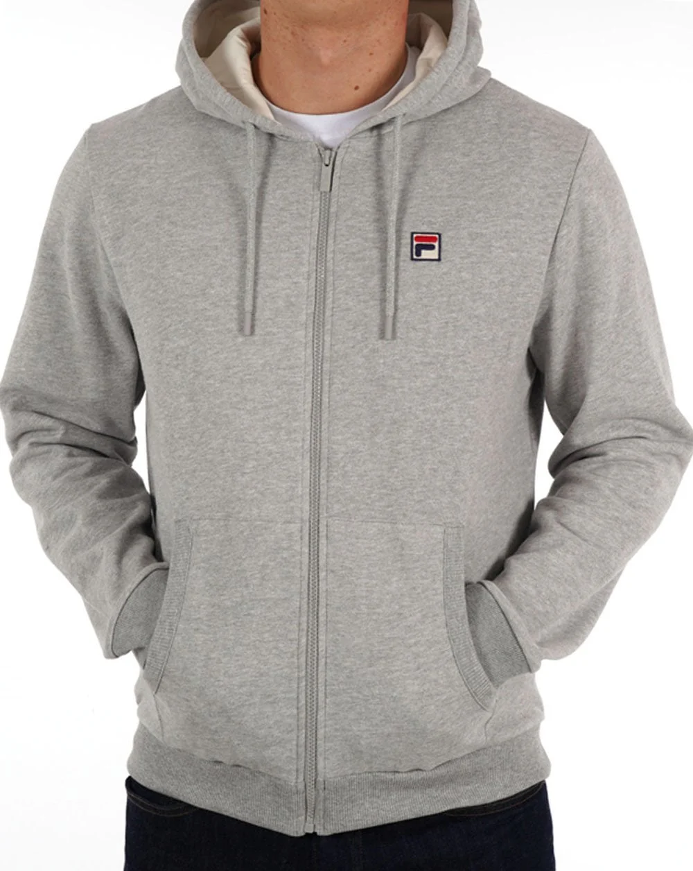 Fila Vintage Tenconi Hoodie Grey Marl - Image 3