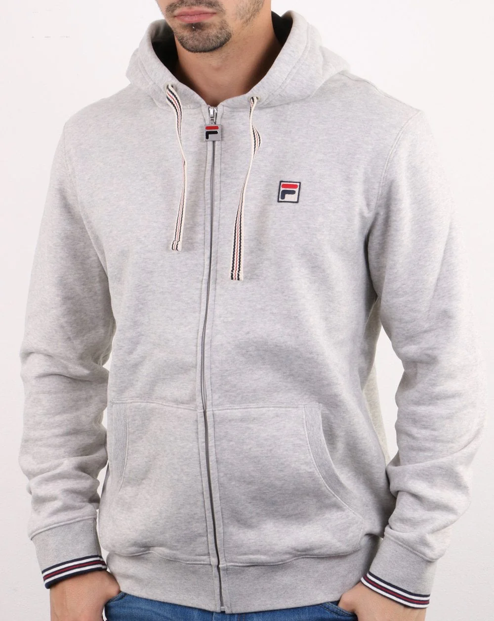 Fila Vintage Tenconi Hoody Light Grey Marl - Image 2