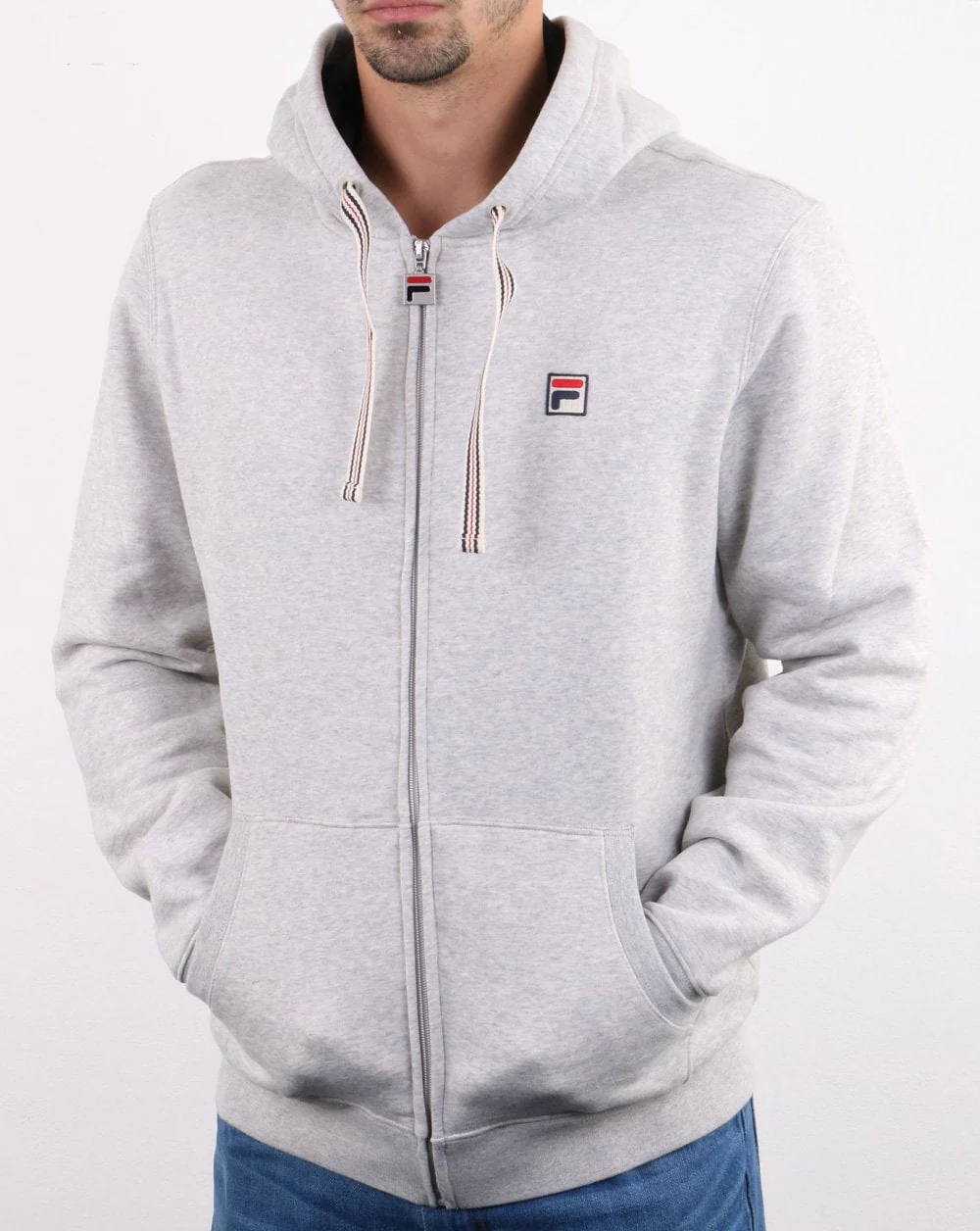 Fila Vintage Tenconi Hoody Light Grey Marl - Image 3