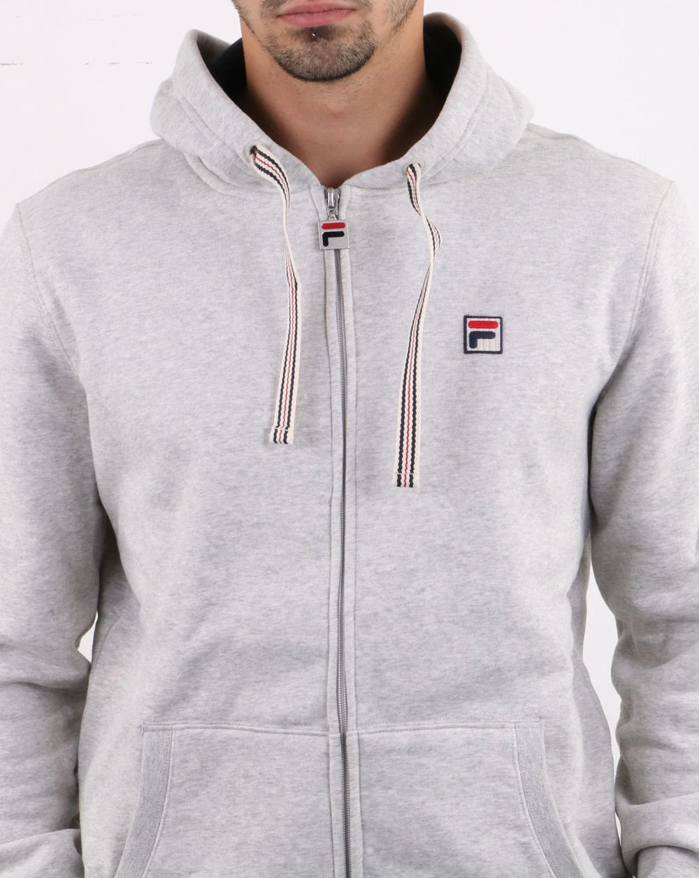 Fila Vintage Tenconi Hoody Light Grey Marl - Image 4