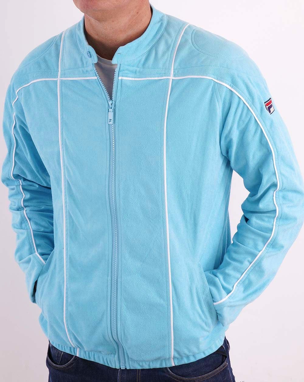 Fila Vintage Terrinda Mk3 Track Top Aqua/White - Image 3