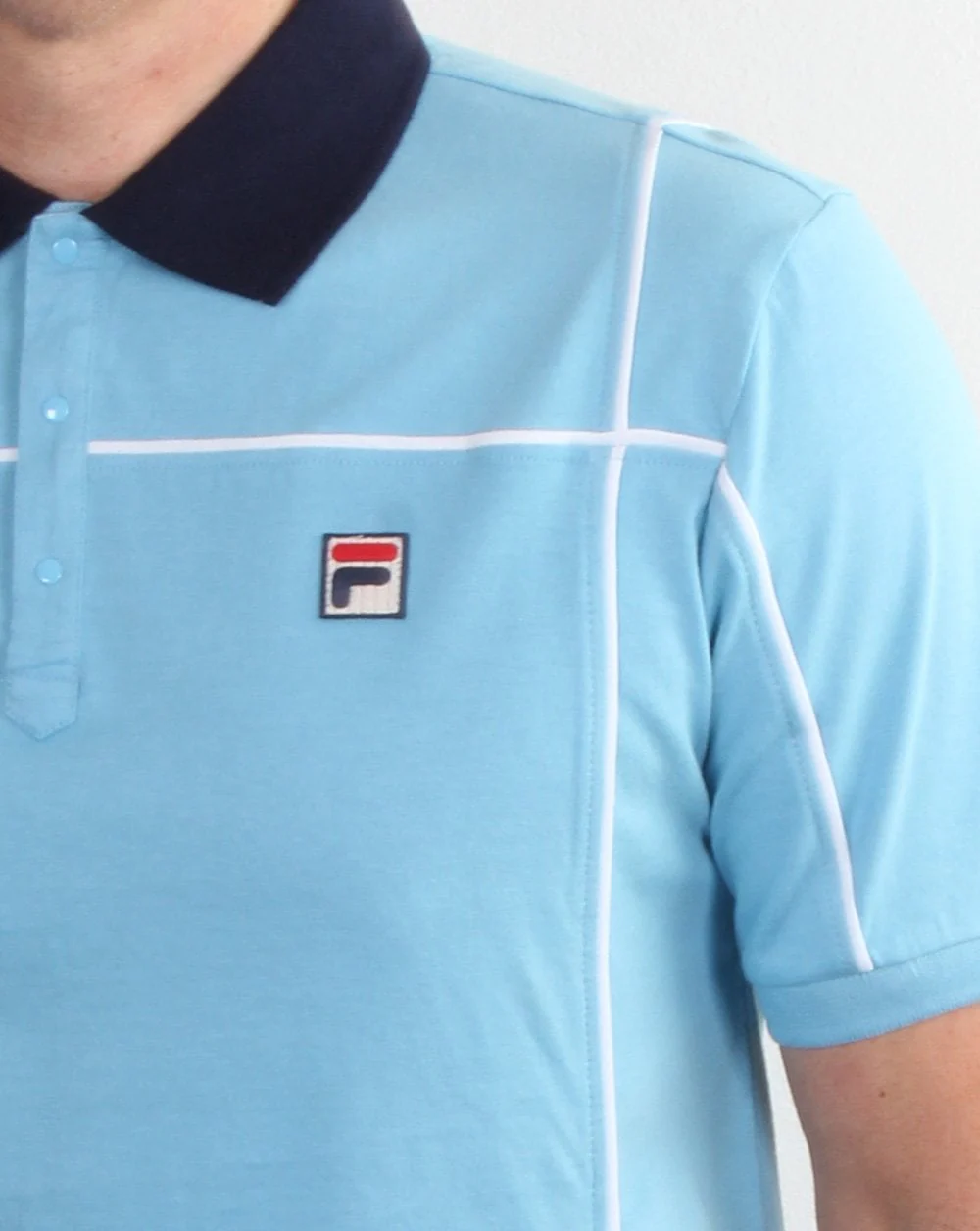 Fila Vintage Terrinda Polo Shirt Sky Blue/navy - Image 2