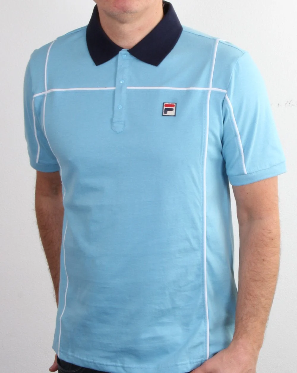 Fila Vintage Terrinda Polo Shirt Sky Blue/navy - Image 3