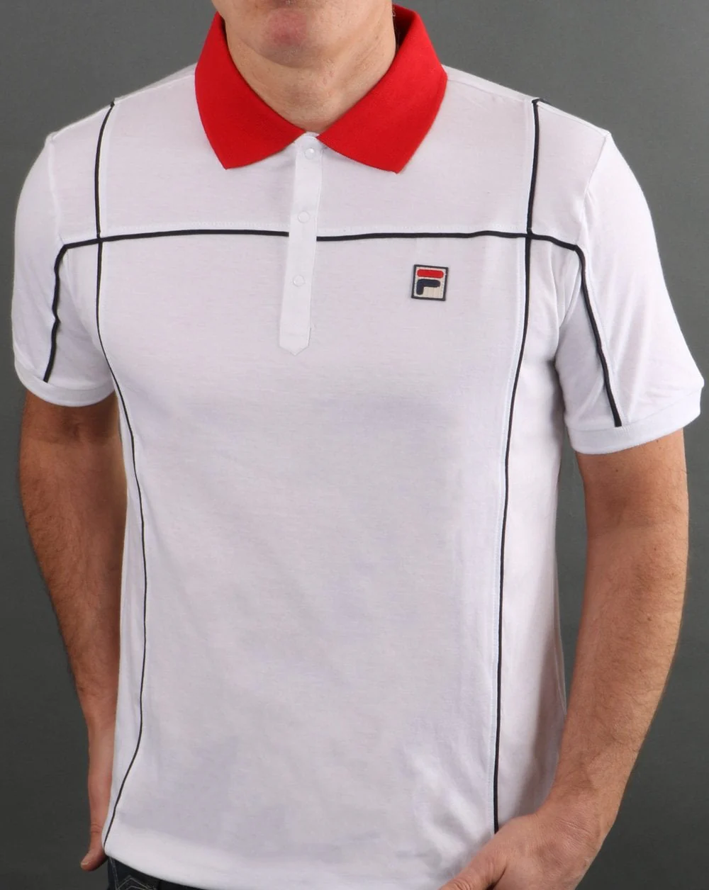 Fila Vintage Terrinda Polo Shirt White/Red