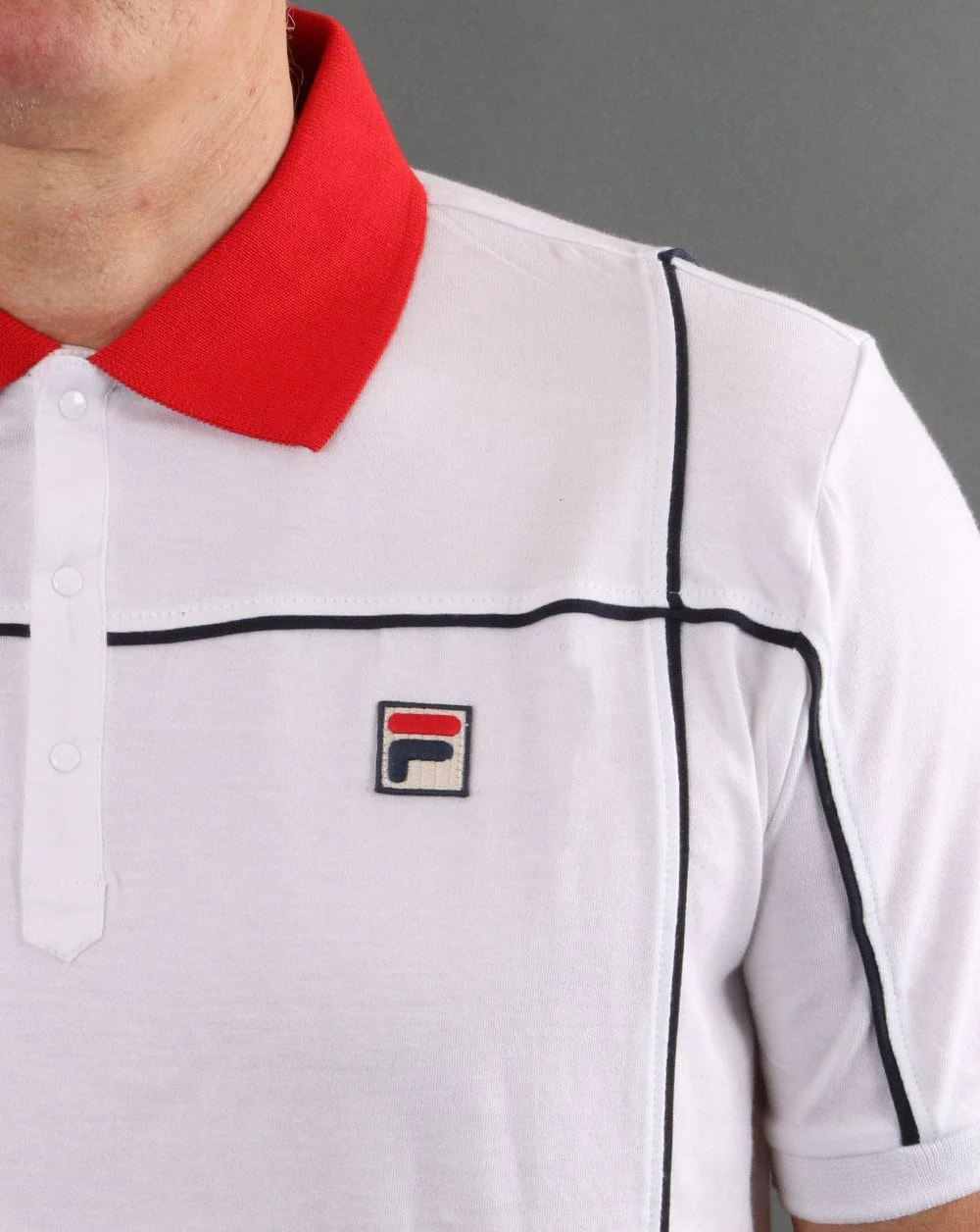 Fila Vintage Terrinda Polo Shirt White/Red - Image 2