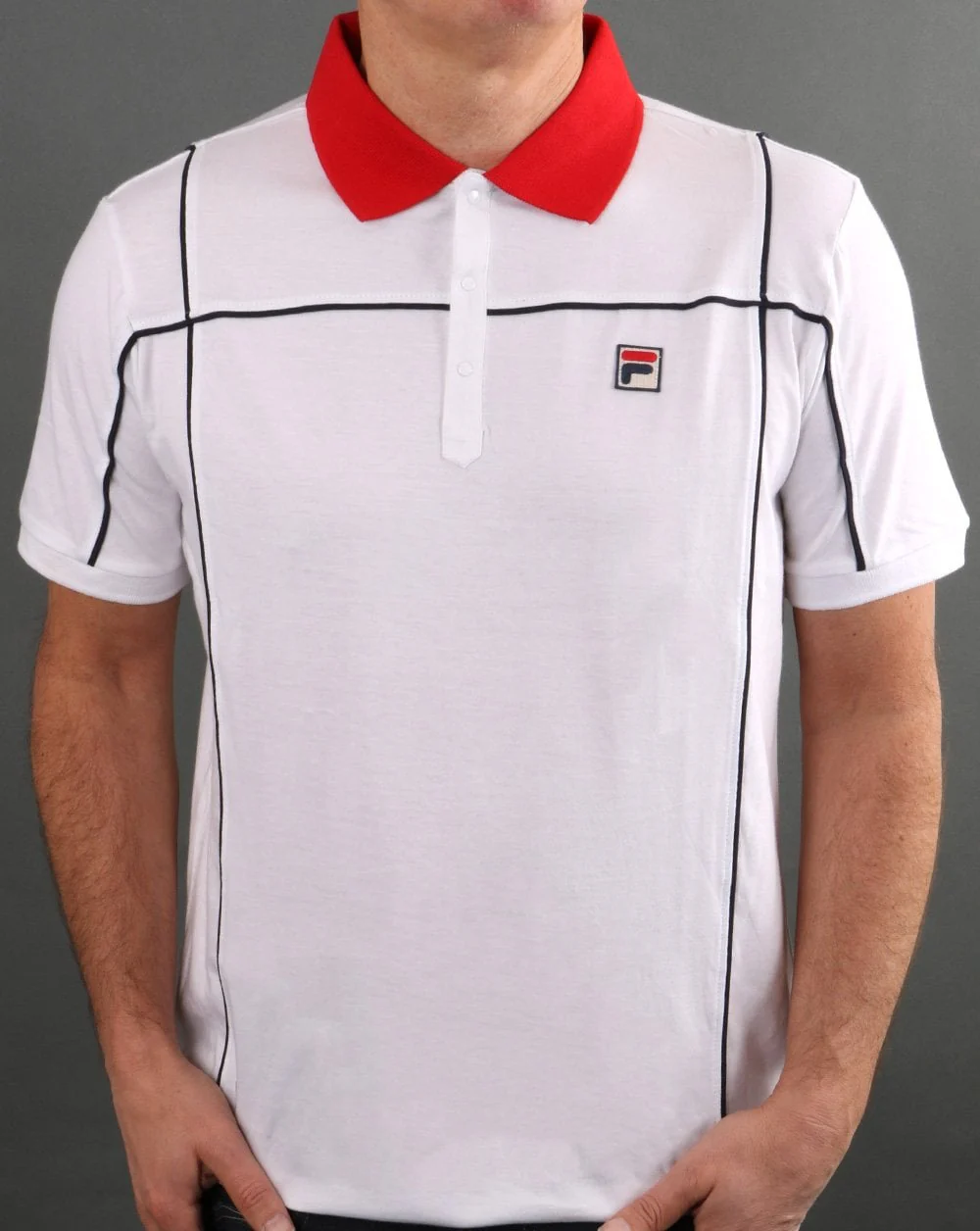 Fila Vintage Terrinda Polo Shirt White/Red - Image 3