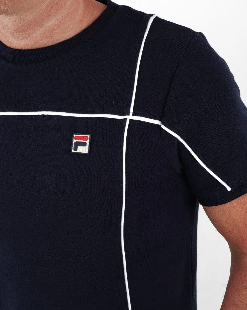 Fila Vintage Terrinda T Shirt Navy/White - Image 2