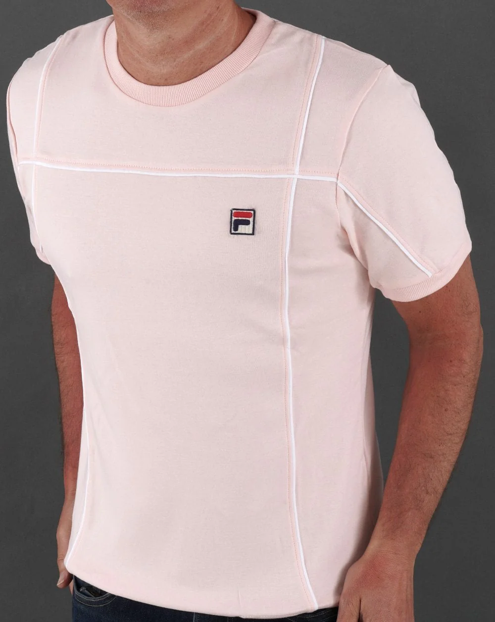 Fila Vintage Terrinda T Shirt Pink/White - Image 3