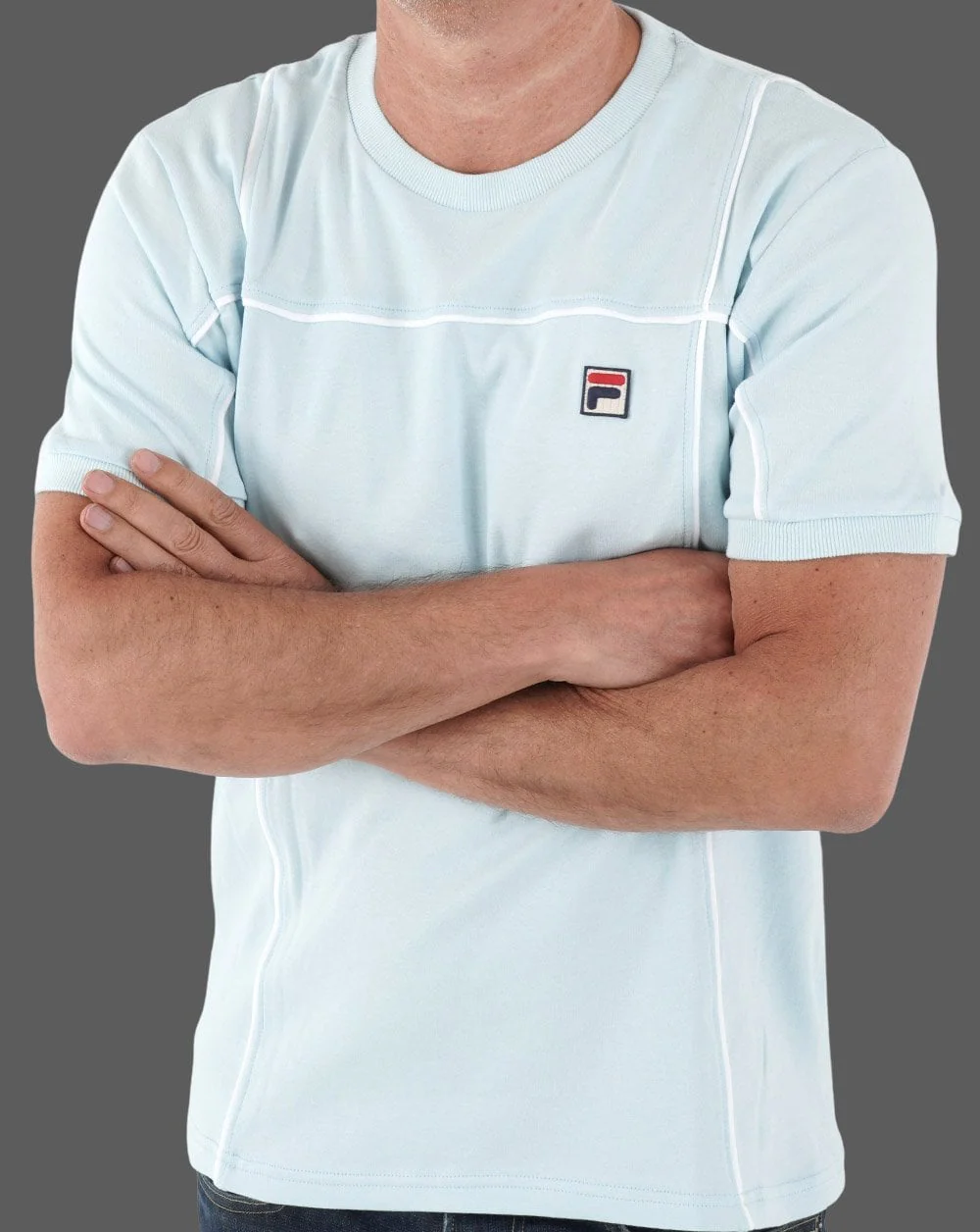 Fila Vintage Terrinda T Shirt Sky Blue/White - Image 3
