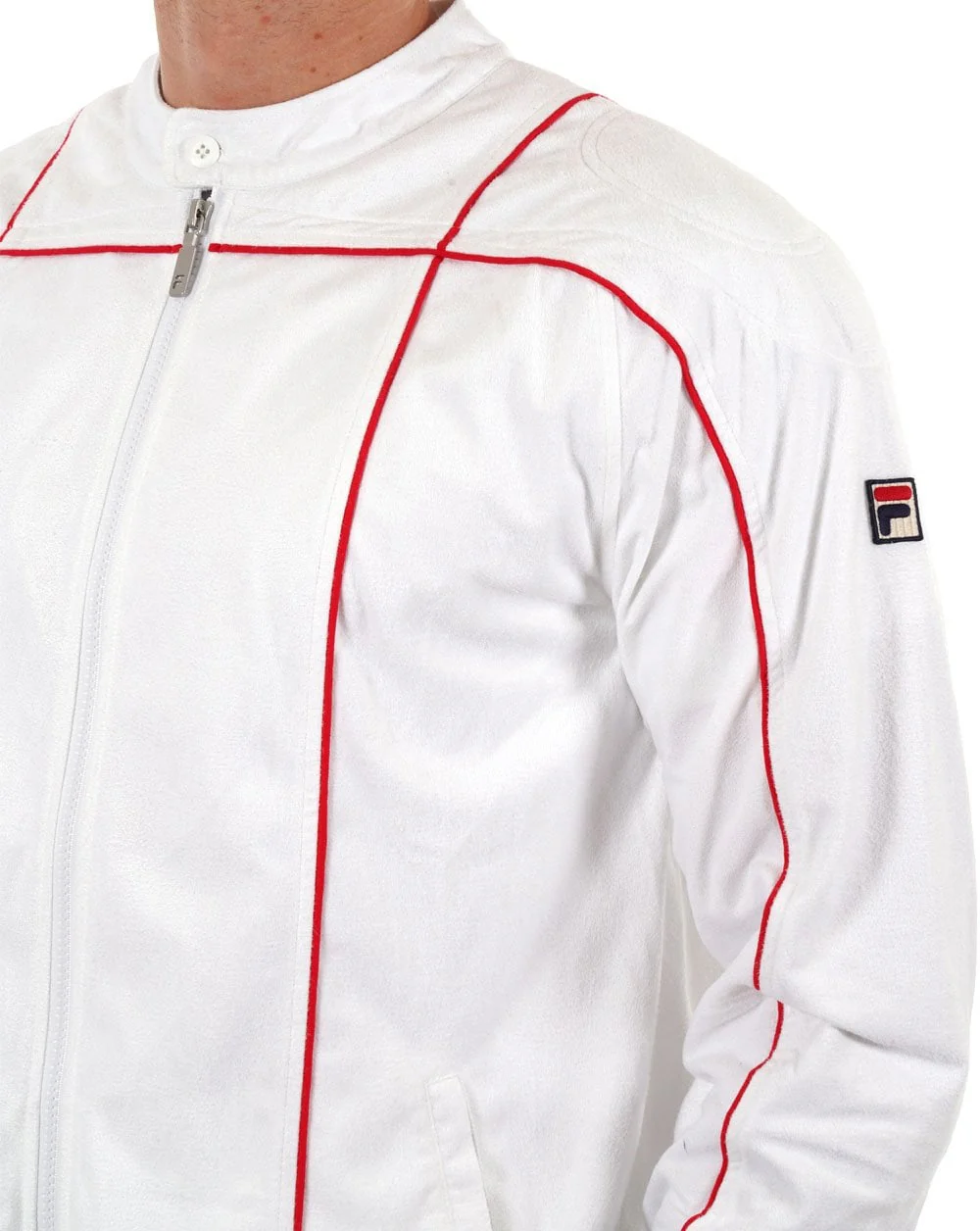 Fila Vintage Terrinda Track Top White Red - Image 2