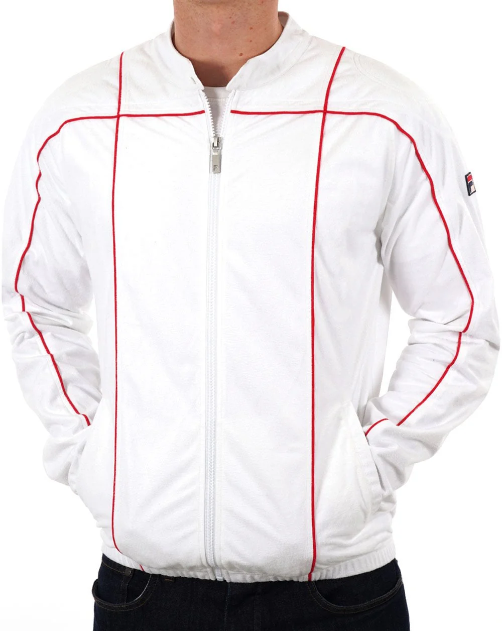 Fila Vintage Terrinda Track Top White Red - Image 3