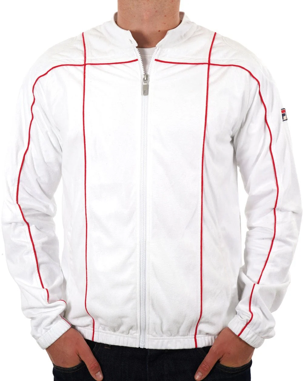 Fila Vintage Terrinda Track Top White Red - Image 4