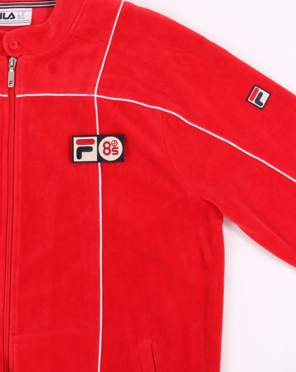 Fila Vintage Terrinda Velour Pro Badge Track Top Red - Image 3