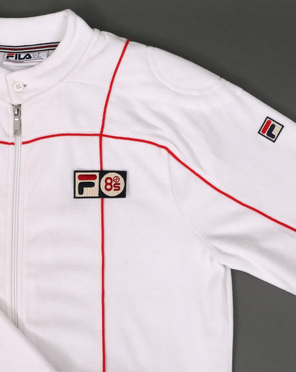 Fila Vintage Terrinda Velour Pro Badge Track Top White - Image 2