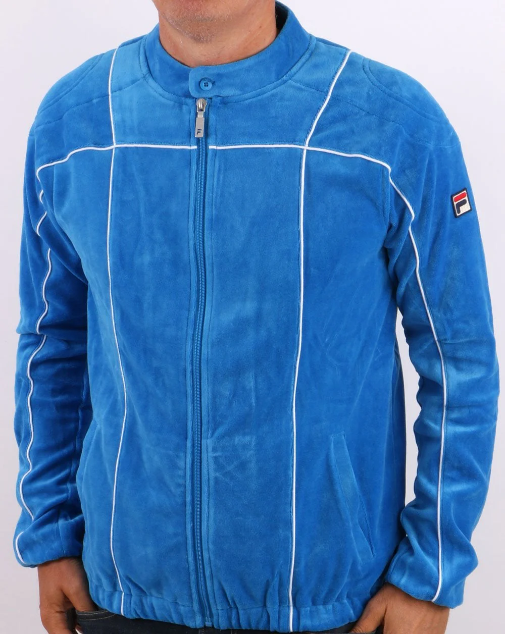 Fila Vintage Terrinda Velour Track Top French Blue - Image 2