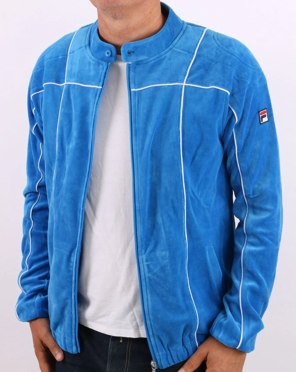 Fila Vintage Terrinda Velour Track Top French Blue - Image 4