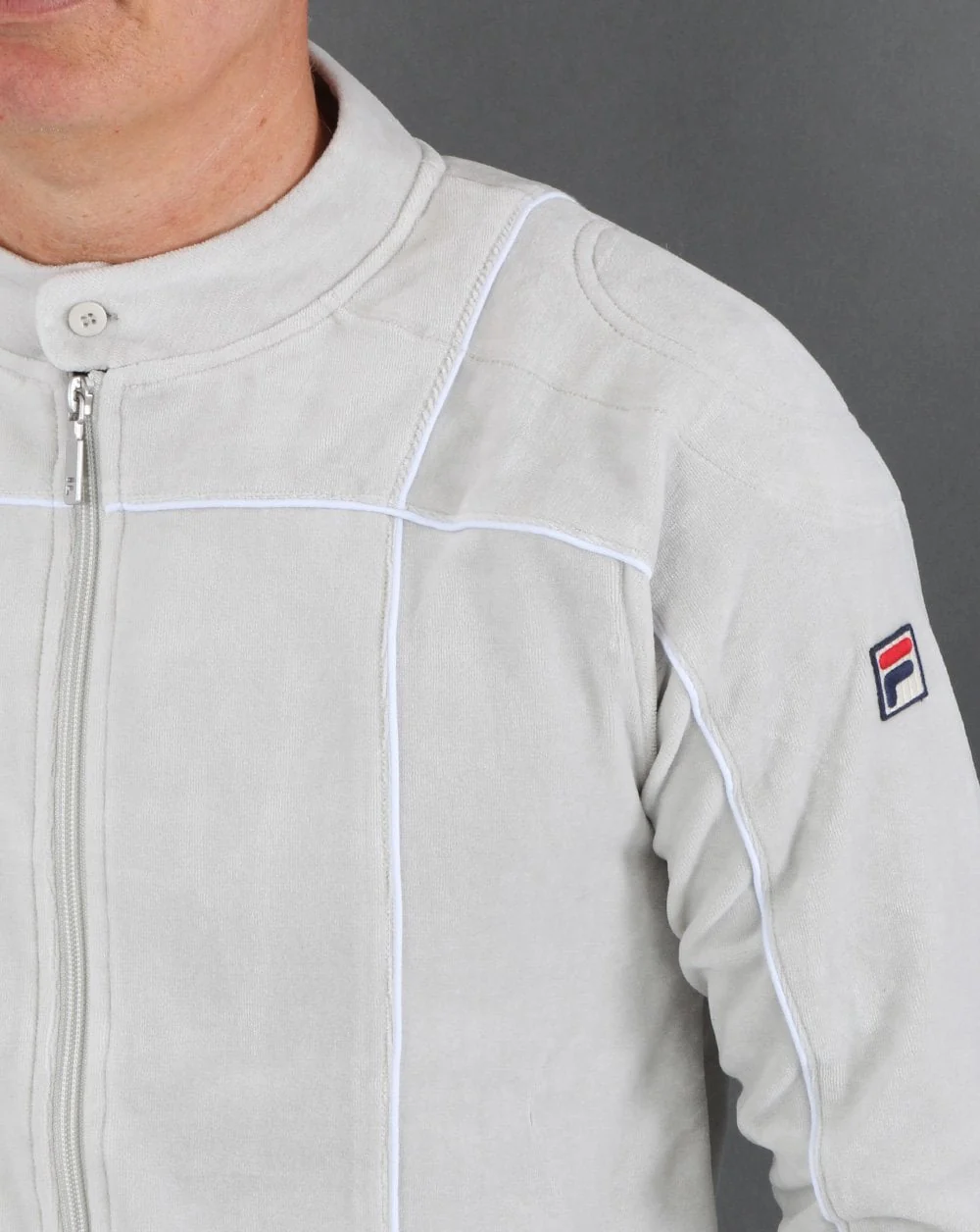 Fila Vintage Terrinda Velour Track Top Grey - Image 2