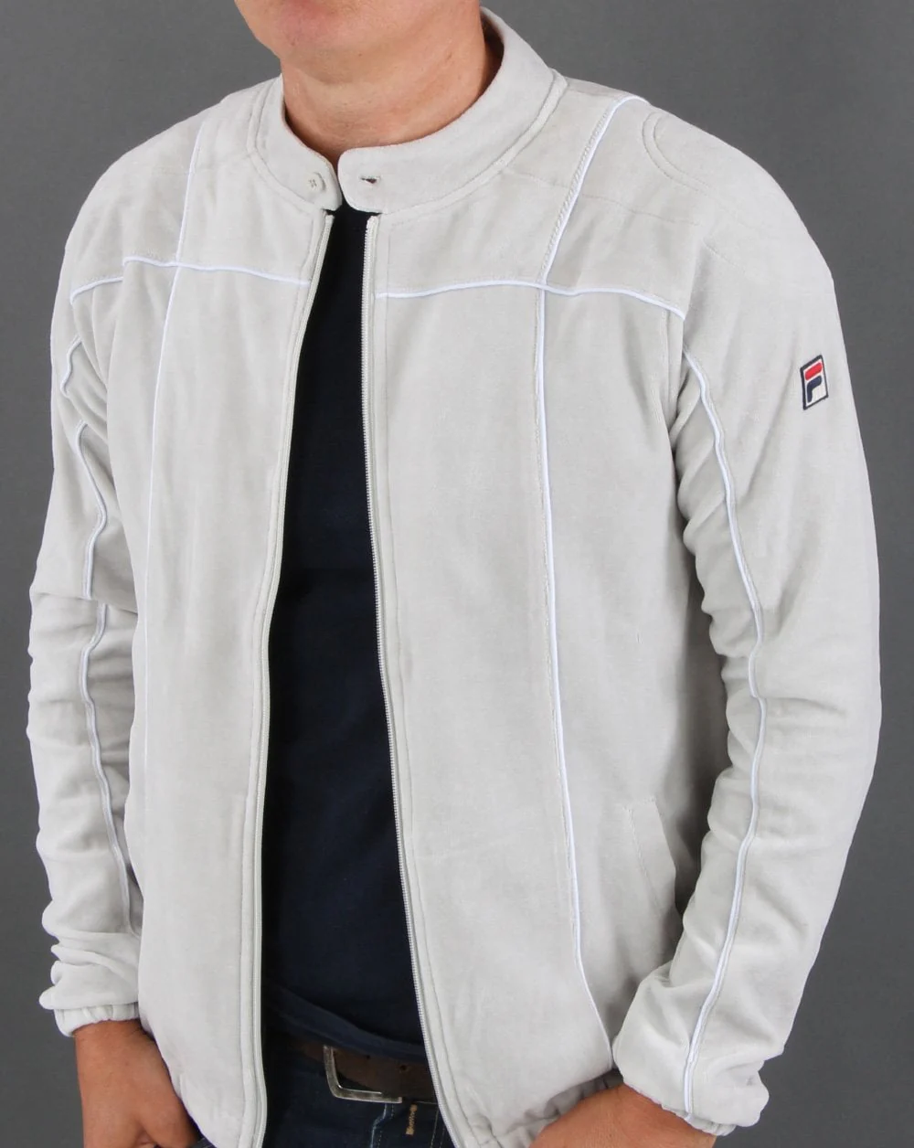 Fila Vintage Terrinda Velour Track Top Grey - Image 6