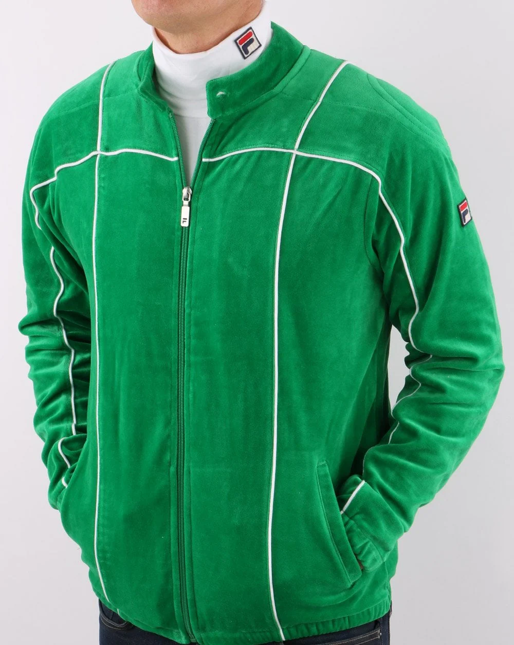 Fila Vintage Terrinda Velour Track Top Kelly Green