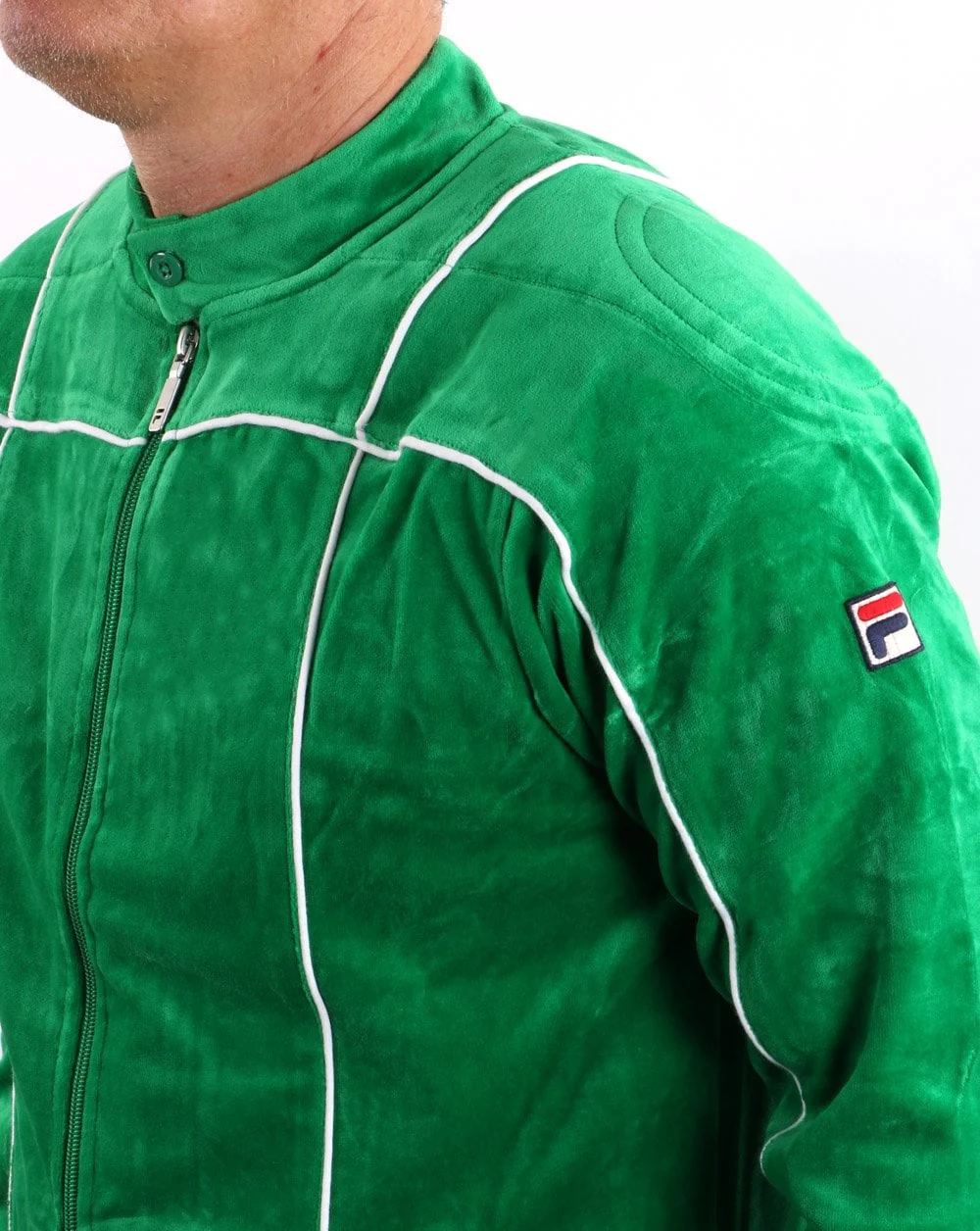 Fila Vintage Terrinda Velour Track Top Kelly Green - Image 3