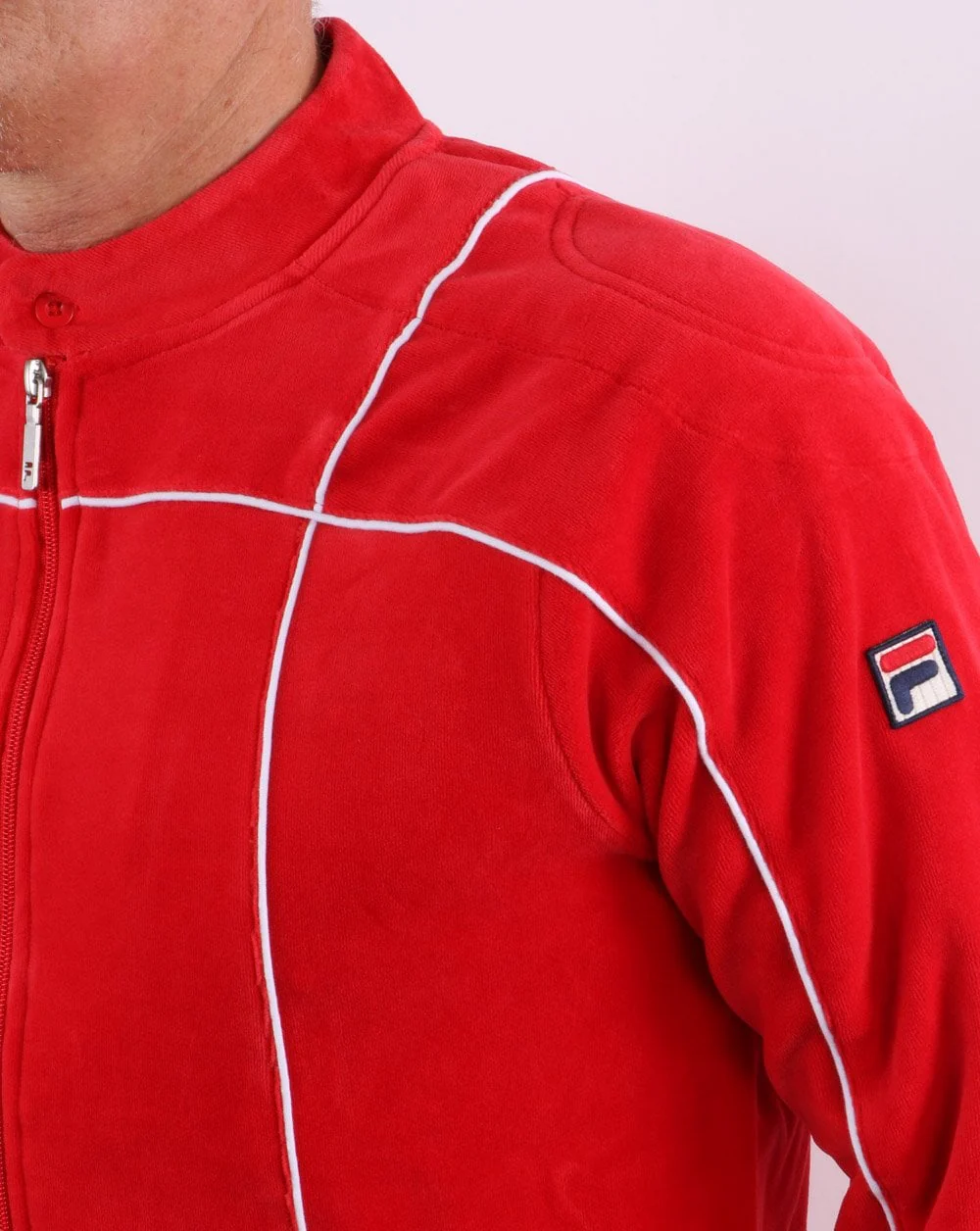 Fila Vintage Terrinda Velour Track Top Red - Image 4